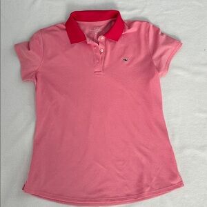 Vineyard Vines Pink Polo Shirt with Deep Pink Collar